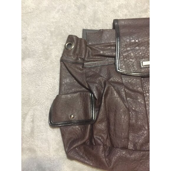 Miche-Katheryn Brown Faux Leather Handbag/ Shell With Multiple Pockets - Picture 4 of 8